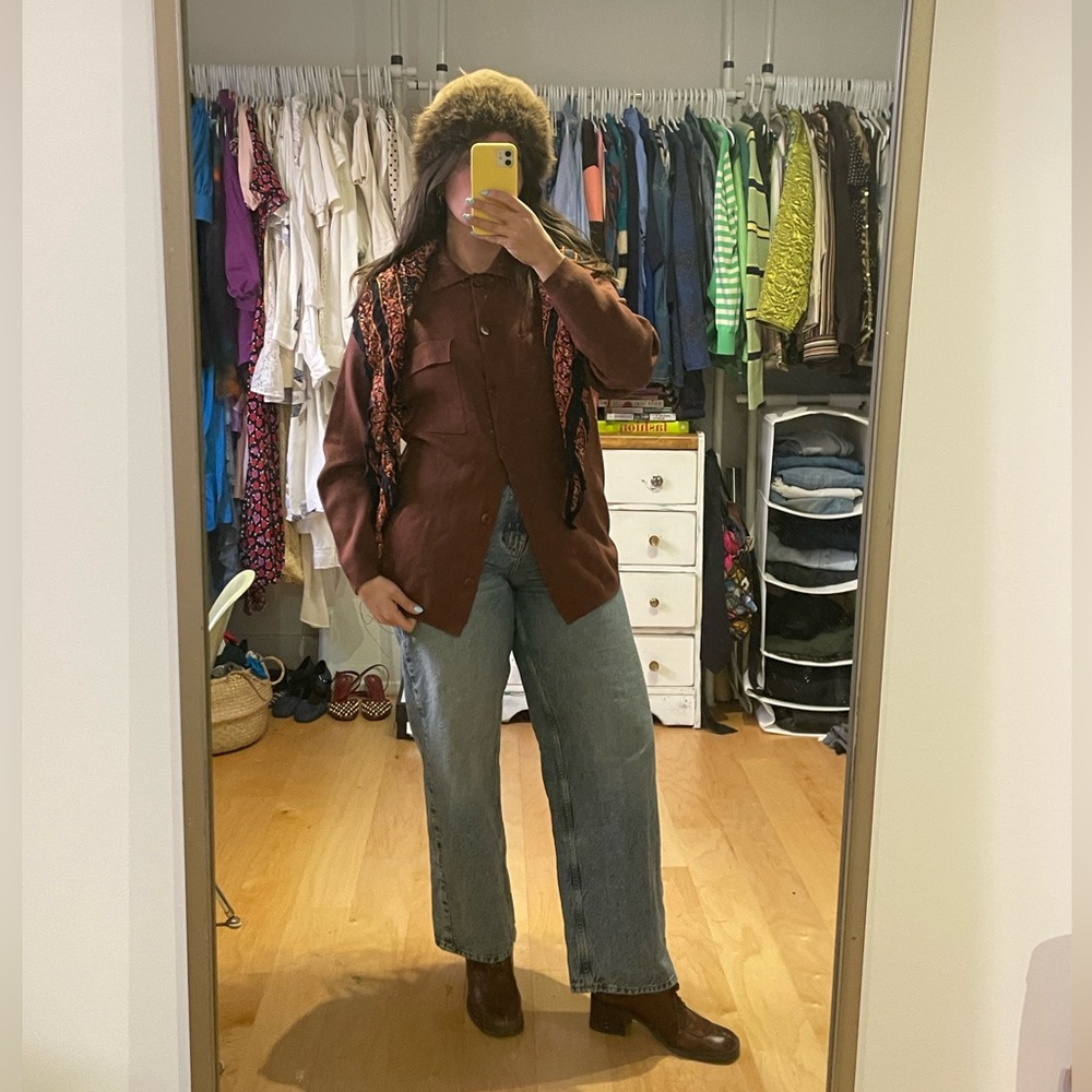 Wilfred Brown Collared Cardigan Sweater